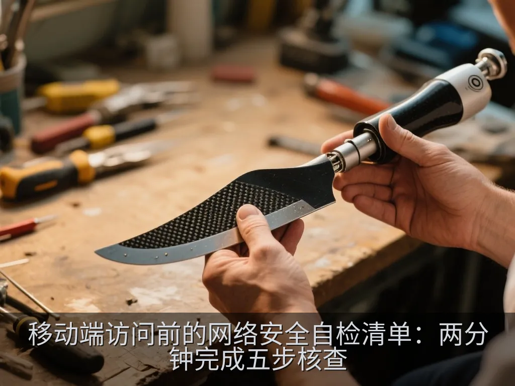手机旁放置网络连接与隐私检查清单的编辑插图