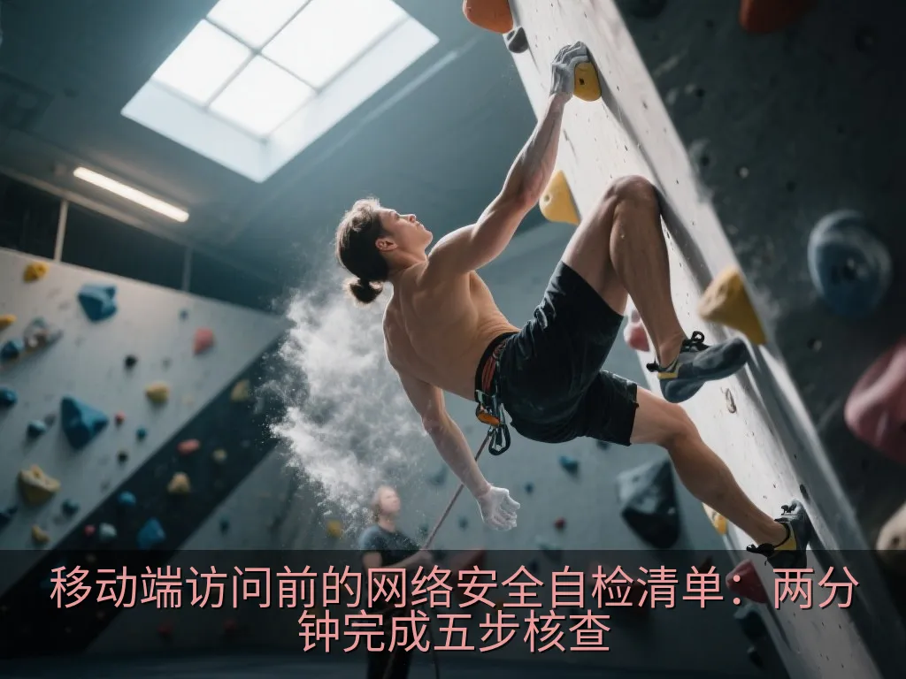 简洁手机界面与逐项核对清单的网络使用场景插图