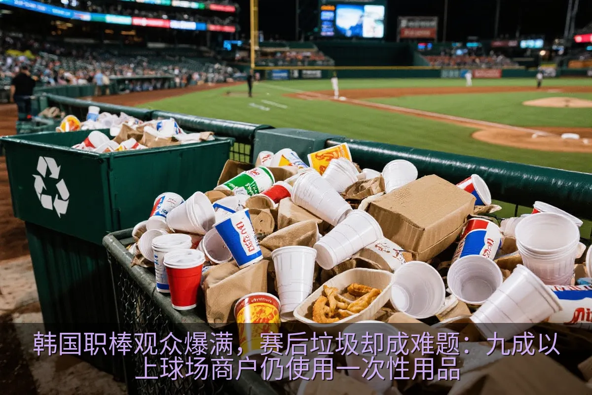韩国职棒观众爆满，赛后垃圾却成难题：九成以上球场商户仍使用一次性用品